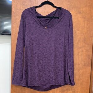 Marika Heathered Purple Long Sleeve Top